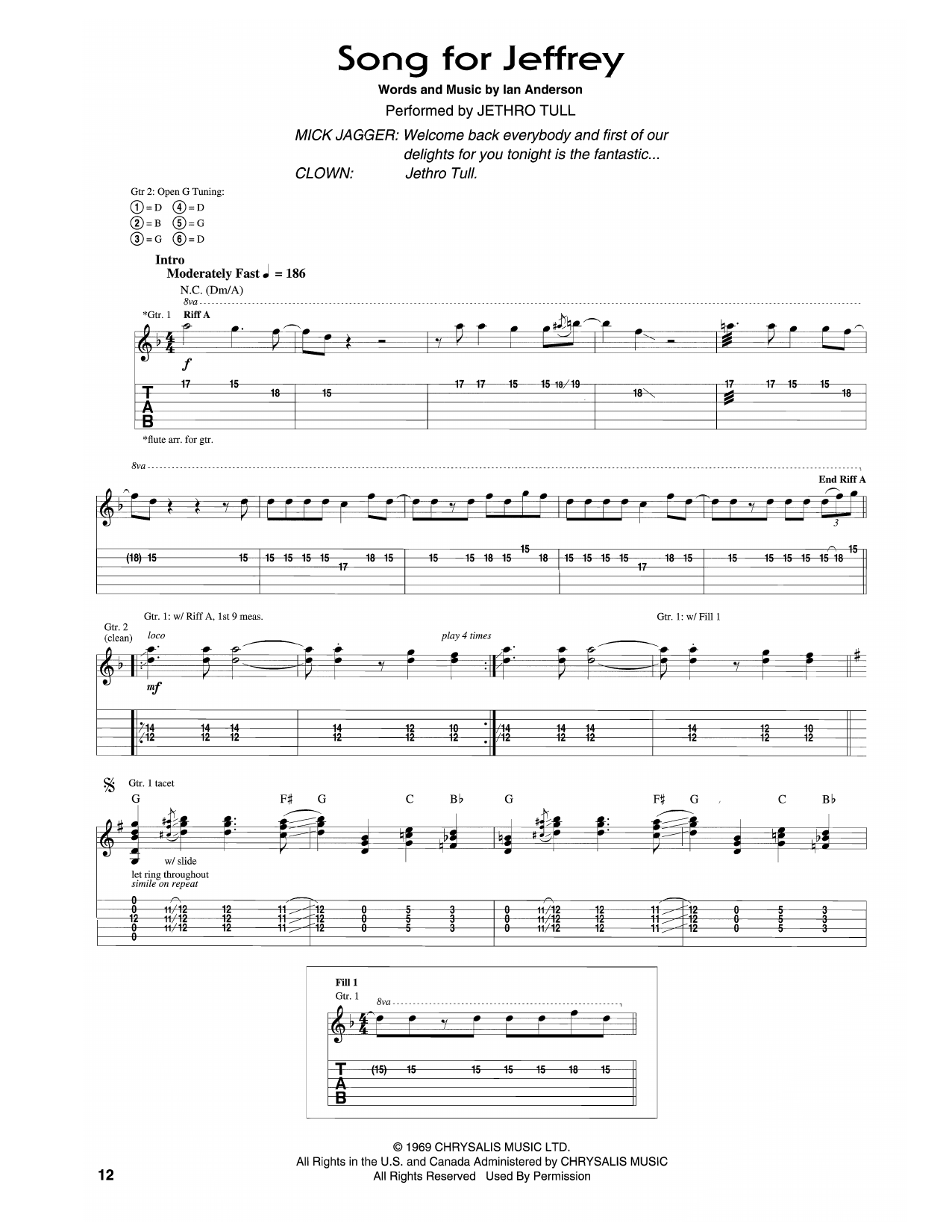 Rolling Stones Song For Jeffrey sheet music notes and chords arranged for Guitar Tab