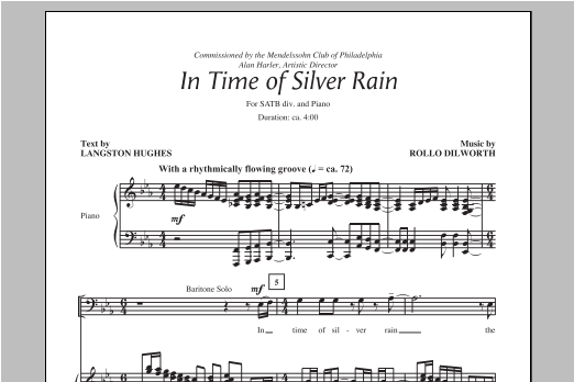 Rollo Dilworth In The Time Of Silver Rain sheet music notes and chords arranged for SATB Choir