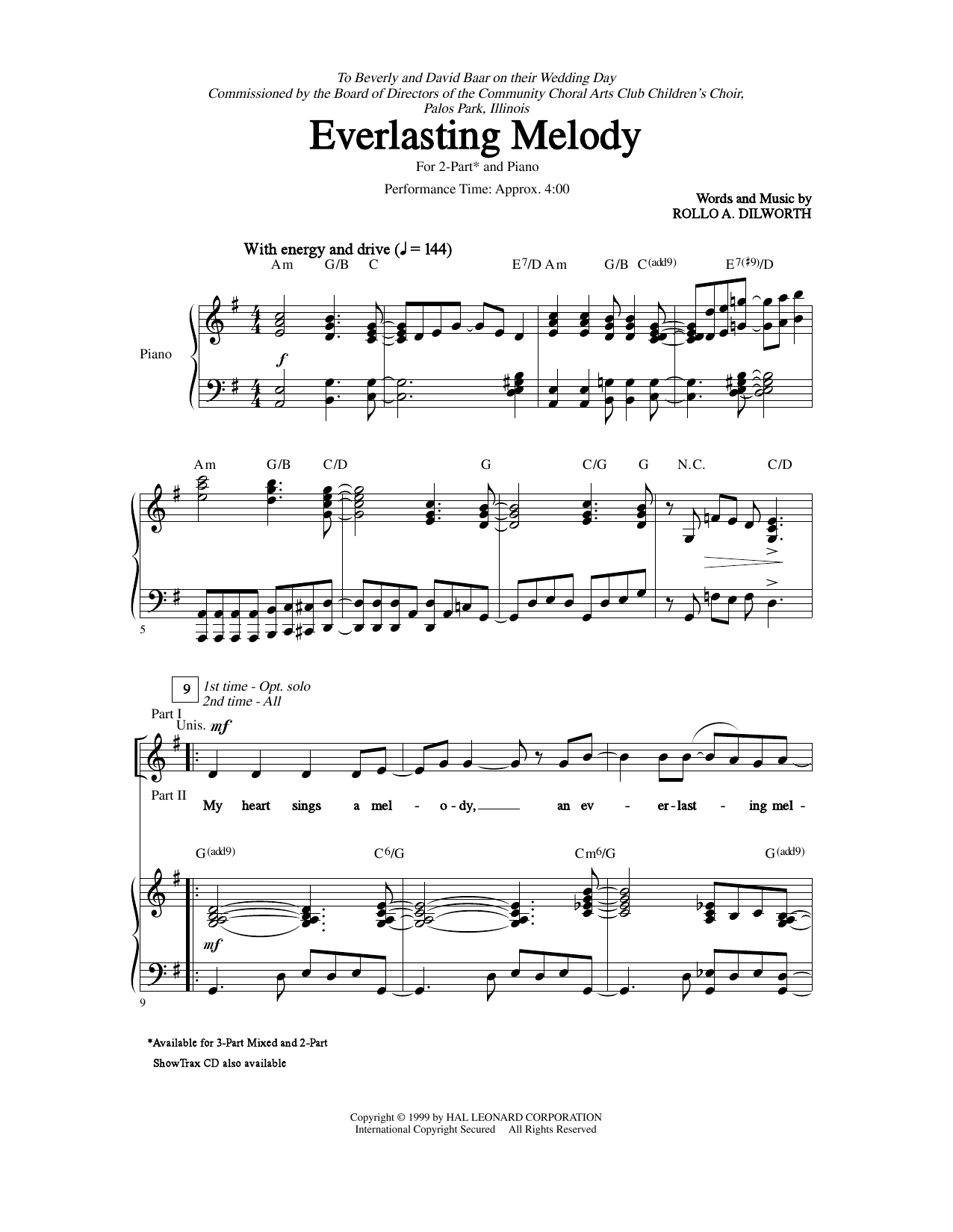 Rollo Dilworth Everlasting Melody sheet music notes and chords arranged for 2-Part Choir