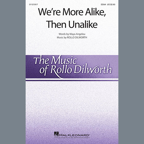 Download Rollo Dilworth We're More Alike, Than Unalike Sheet Music and Printable PDF music notes