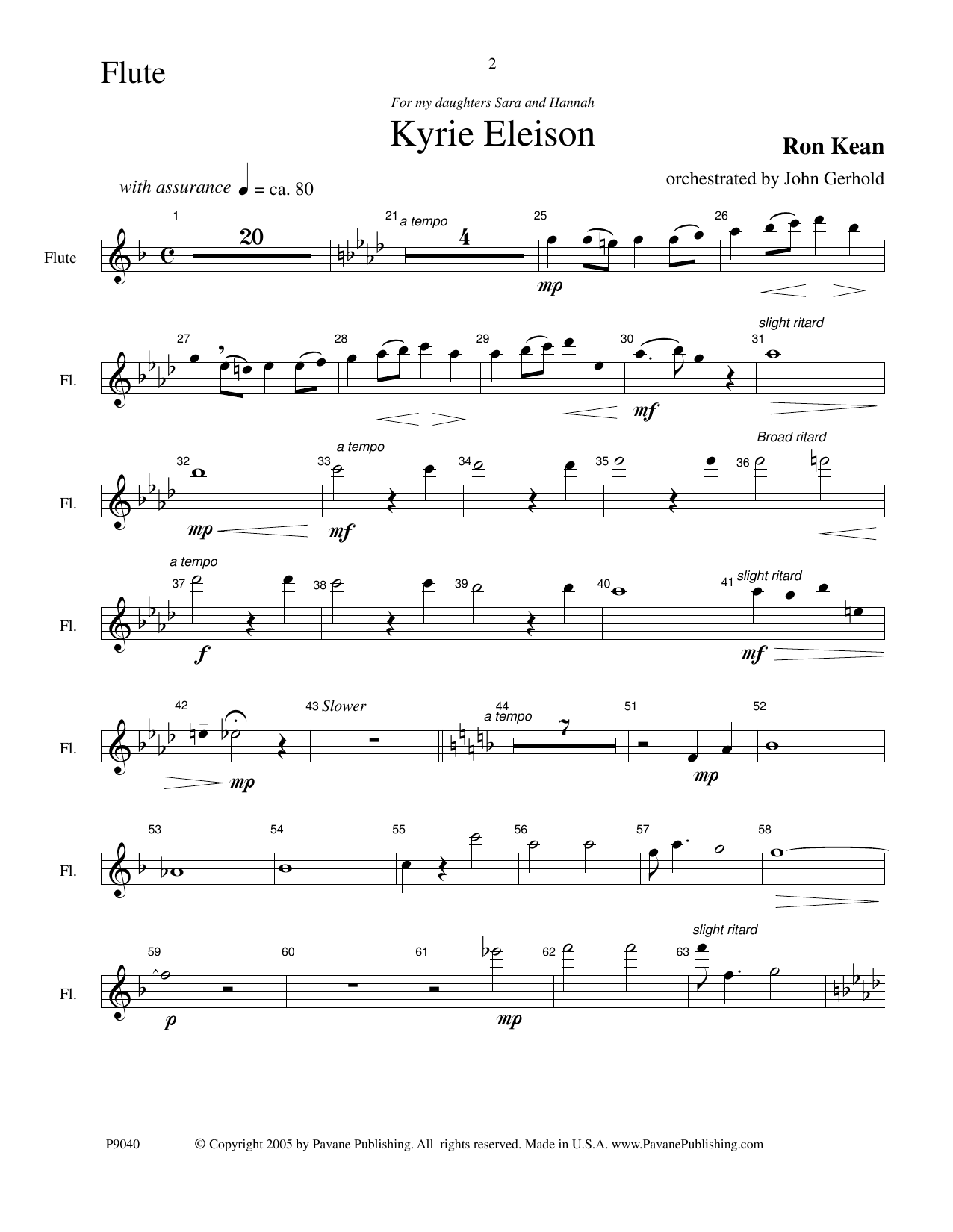 Ron Kean American Mass (Chamber Orchestra) (arr. John Gerhold) - Flute sheet music notes and chords arranged for Choir Instrumental Pak