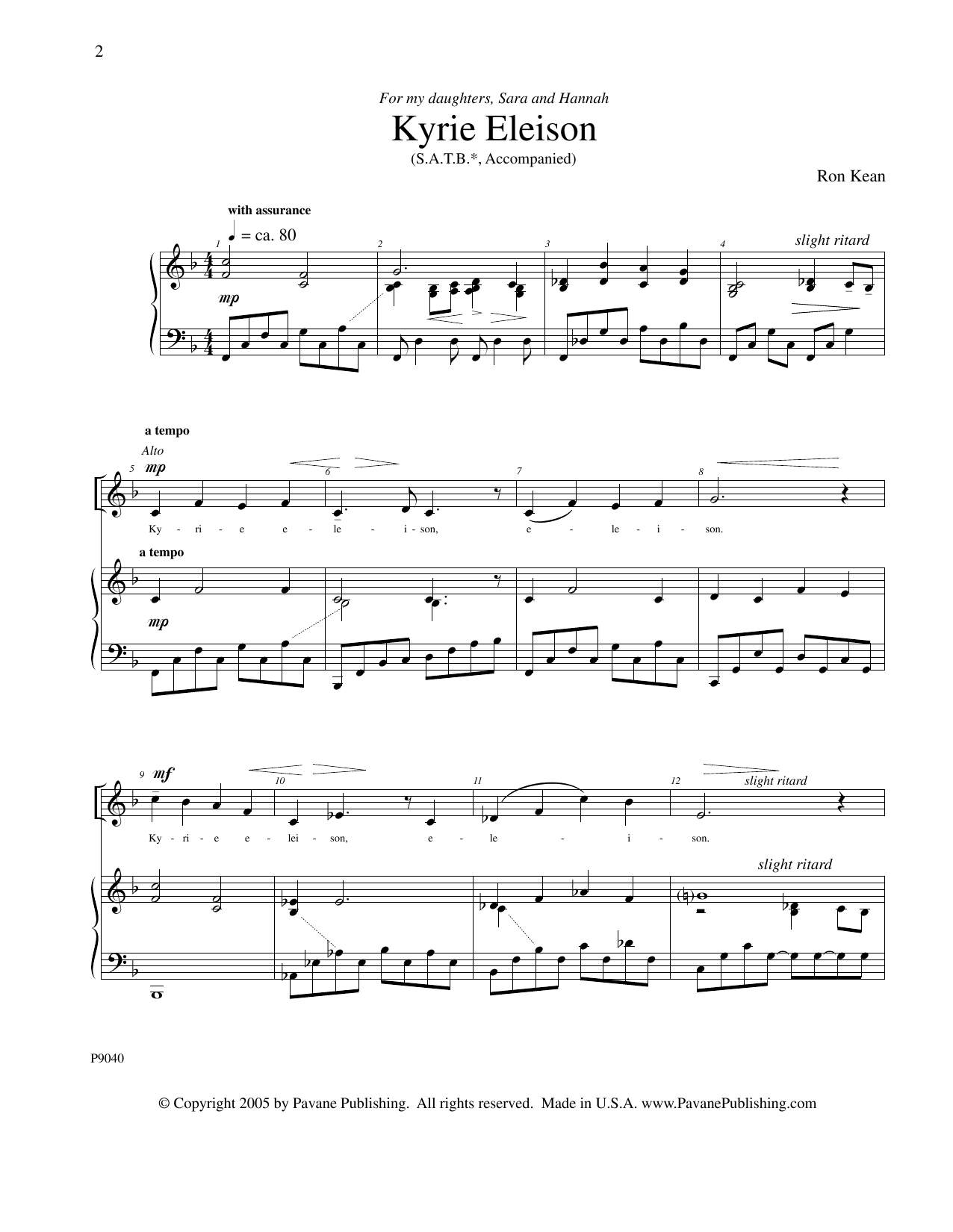 Ron Kean American Mass (Chamber Orchestra) (arr. John Gerhold) - Piano sheet music notes and chords arranged for Choir Instrumental Pak