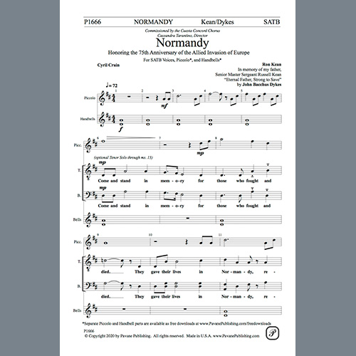 Easily Download Ron Kean Printable PDF piano music notes, guitar tabs for  SATB Choir. Transpose or transcribe this score in no time - Learn how to play song progression.