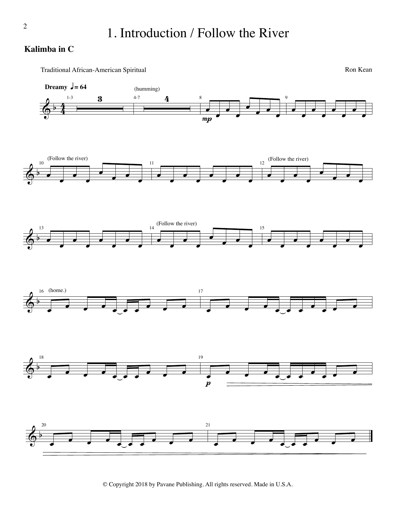 Ron Kean The Journey of Harriet Tubman (for SATB) - Kalimba sheet music notes and chords arranged for Choir Instrumental Pak