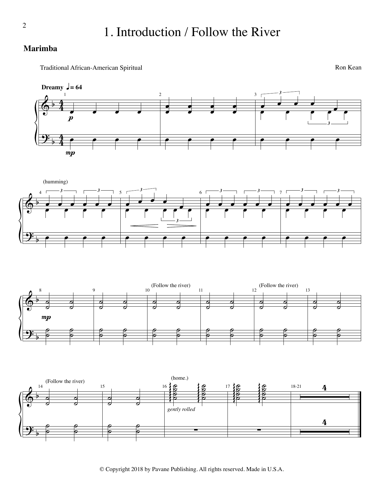 Ron Kean The Journey of Harriet Tubman (for SATB) - Marimba sheet music notes and chords arranged for Choir Instrumental Pak