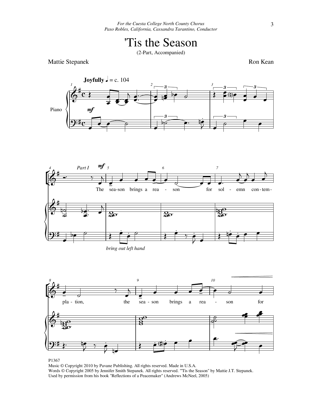 Ron Kean 'Tis The Season sheet music notes and chords arranged for 2-Part Choir