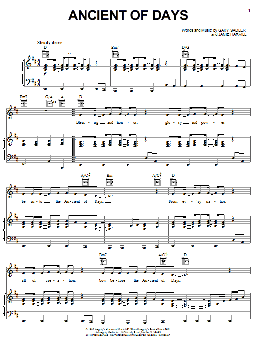 Petra Ancient Of Days sheet music notes and chords arranged for Guitar Chords/Lyrics