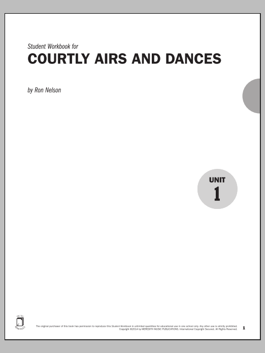 Ron Nelson Guides to Band Masterworks, Vol. 5 - Student Workbook - Courtly Airs and Dances sheet music notes and chords arranged for Instrumental Method