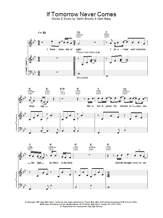 Ronan Keating If Tomorrow Never Comes sheet music notes and chords arranged for Guitar Chords/Lyrics