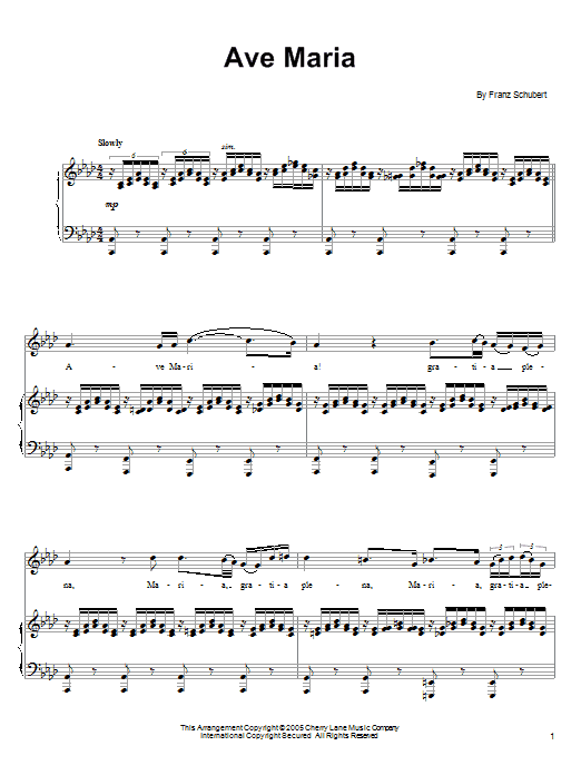 Ronan Tynan Ave Maria sheet music notes and chords arranged for Piano, Vocal & Guitar Chords (Right-Hand Melody)