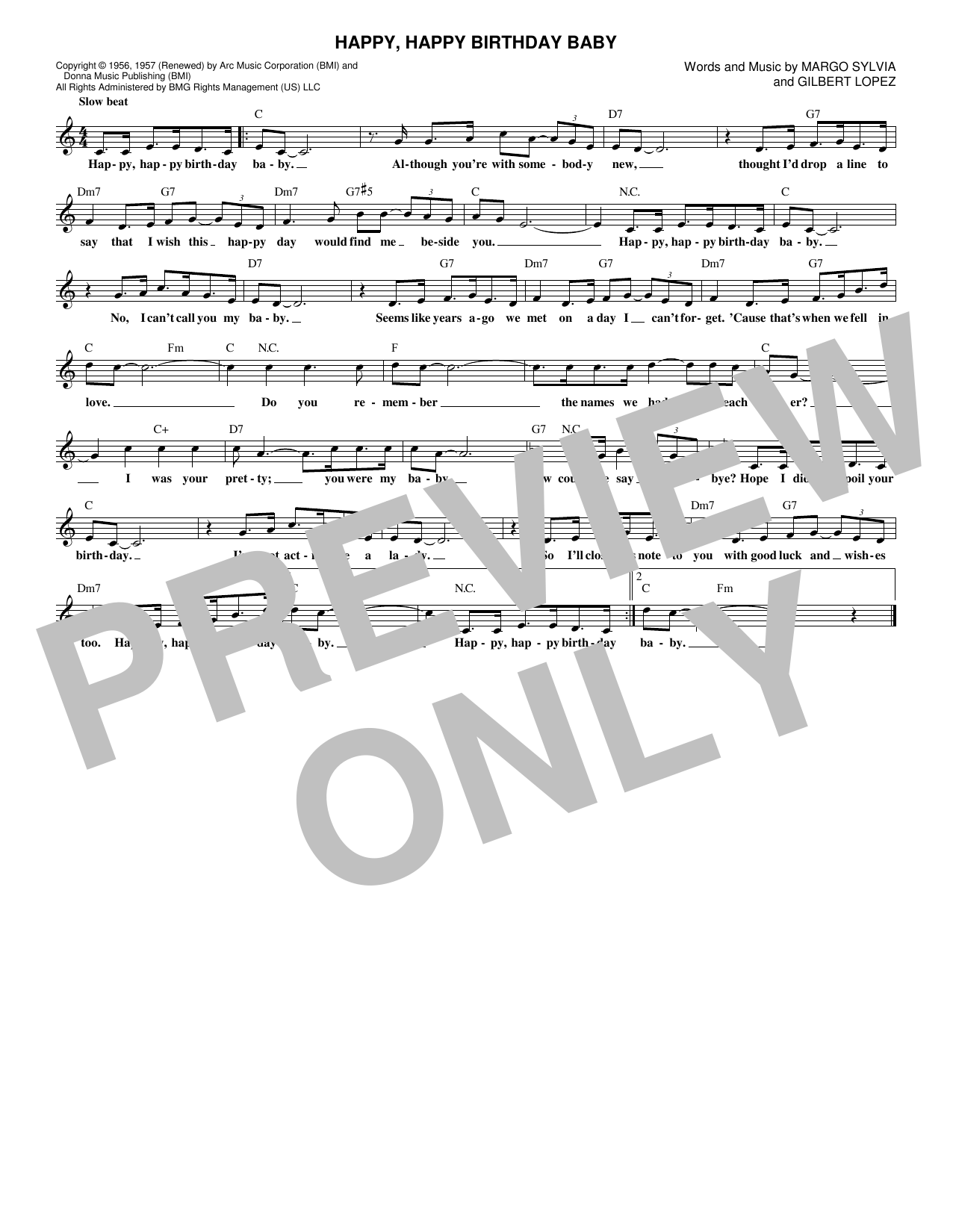 Ronnie Milsap Happy, Happy Birthday Baby sheet music notes and chords arranged for Lead Sheet / Fake Book