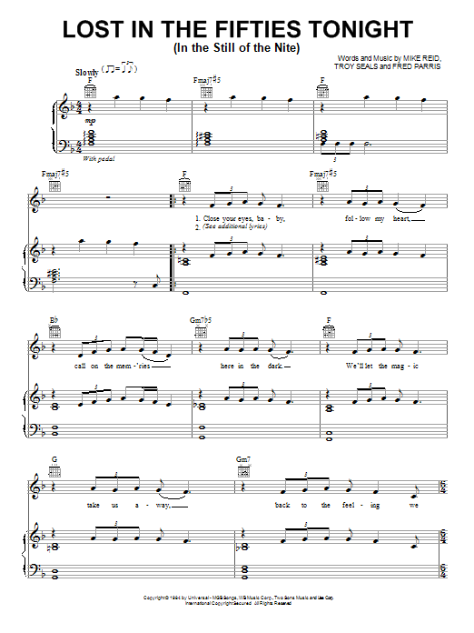 Ronnie Milsap Lost In The Fifties Tonight (In The Still Of The Nite) sheet music notes and chords arranged for Easy Piano