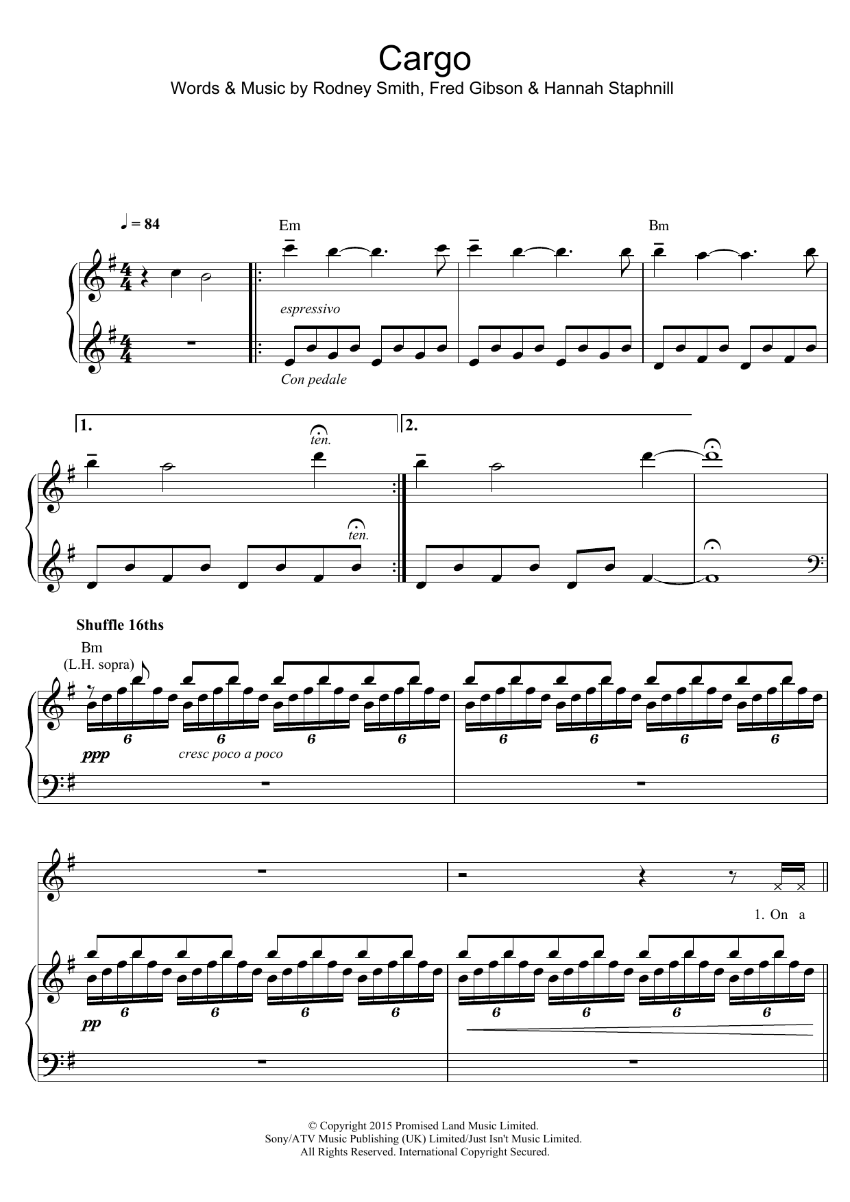Roots Manuva Cargo sheet music notes and chords arranged for Piano & Vocal