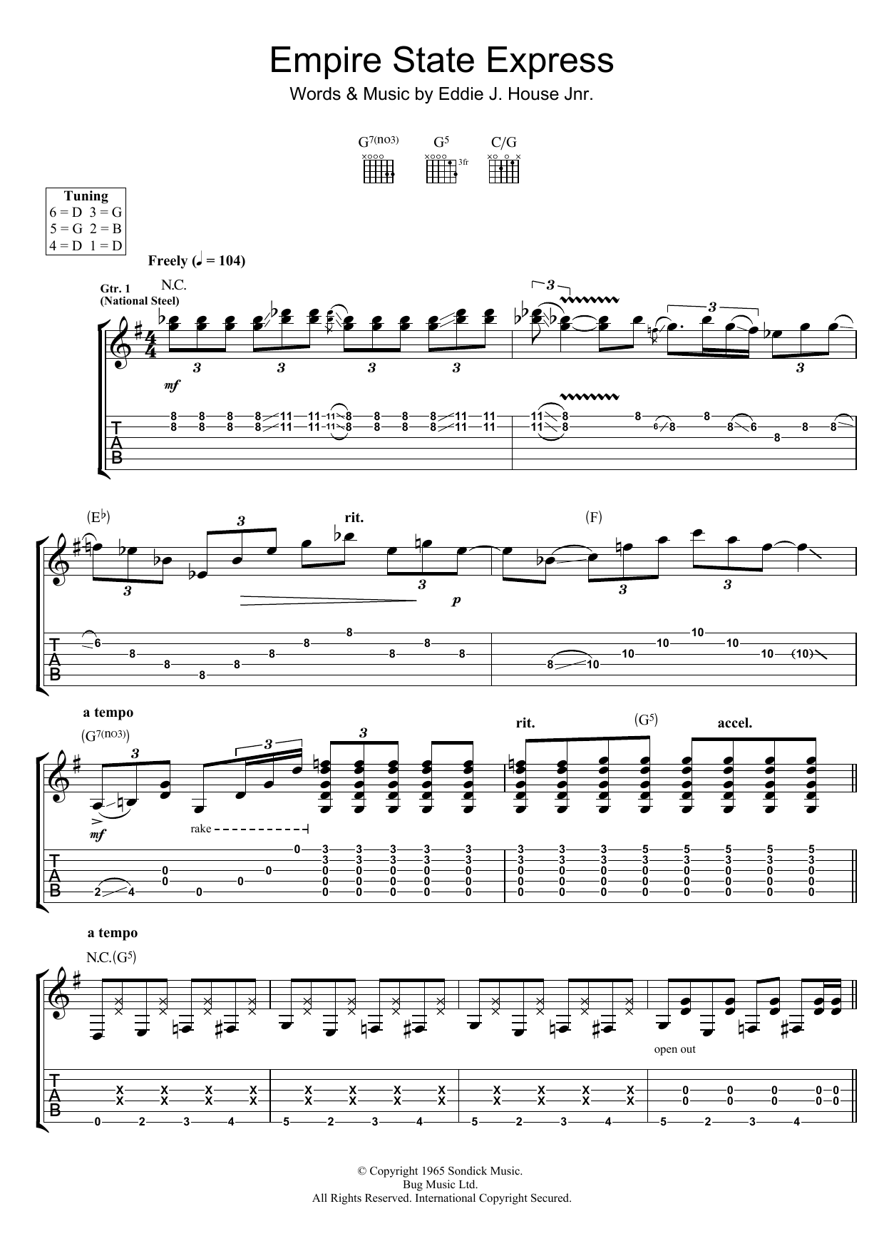 Rory Gallagher Empire State Express sheet music notes and chords arranged for Guitar Tab