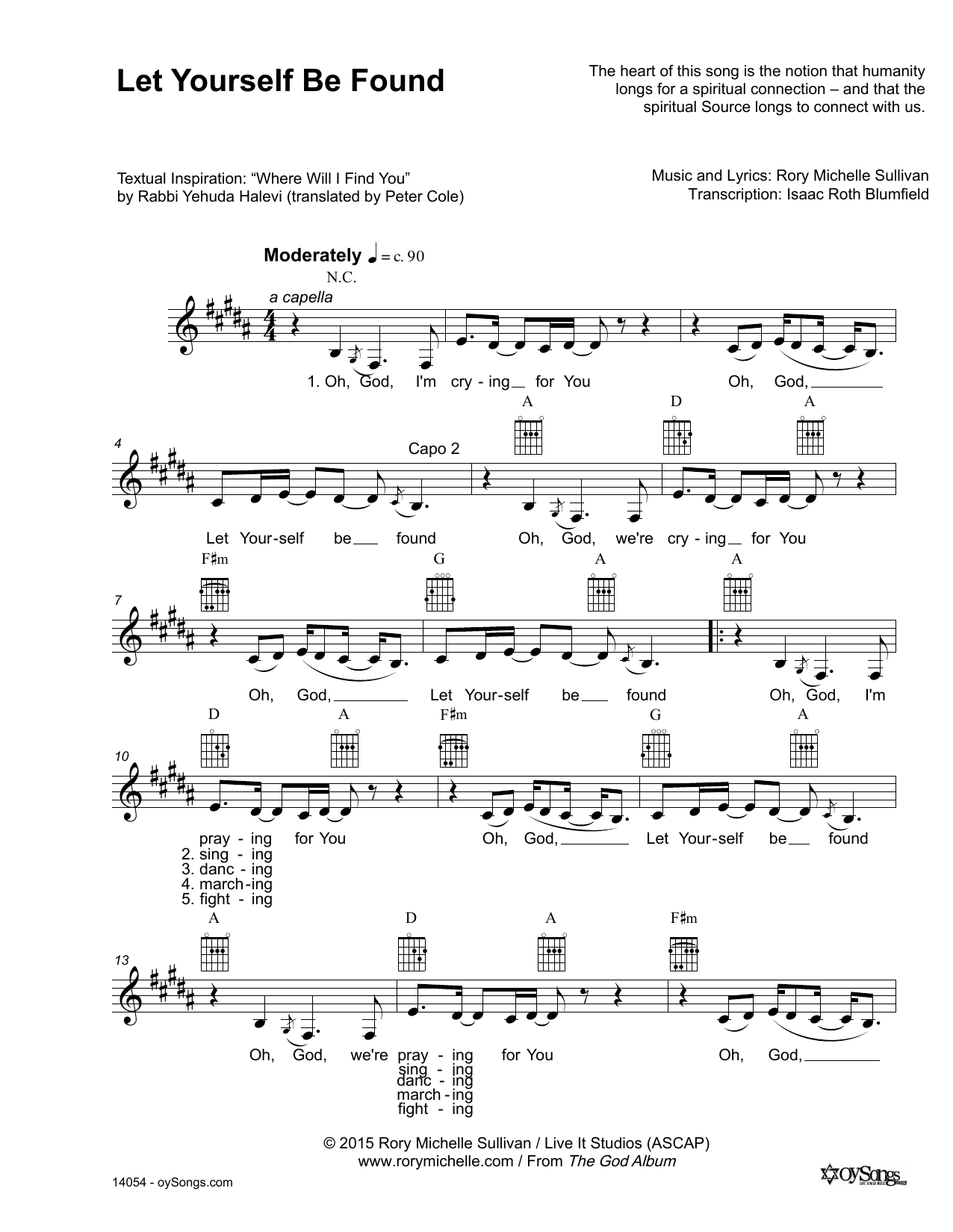 Rory Michelle Sullivan Let Yourself Be Found sheet music notes and chords arranged for Lead Sheet / Fake Book