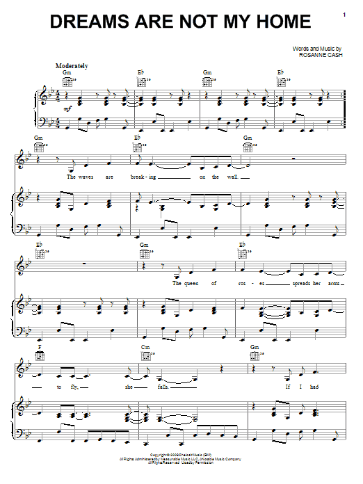 Rosanne Cash Dreams Are Not My Home sheet music notes and chords arranged for Piano, Vocal & Guitar Chords (Right-Hand Melody)