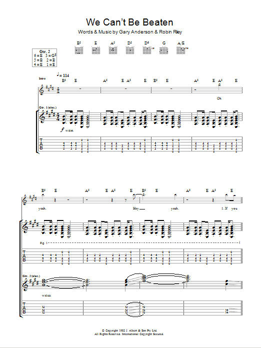 Rose Tattoo We Can't Be Beaten sheet music notes and chords arranged for Guitar Tab