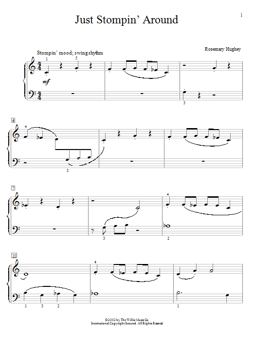 Rosemary Hughey Just Stompin' Around sheet music notes and chords arranged for Educational Piano