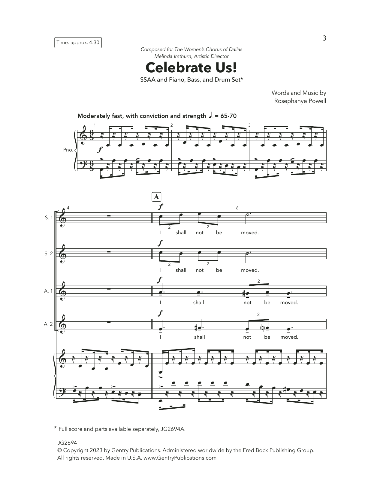 Rosephanye Powell Celebrate Us! sheet music notes and chords arranged for SSA Choir