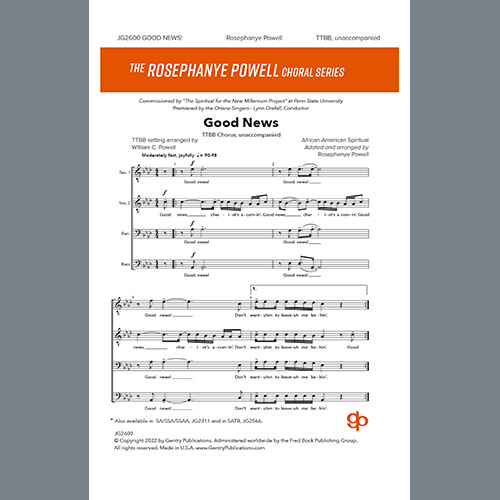 Easily Download Rosephanye Powell Printable PDF piano music notes, guitar tabs for  TTBB Choir. Transpose or transcribe this score in no time - Learn how to play song progression.
