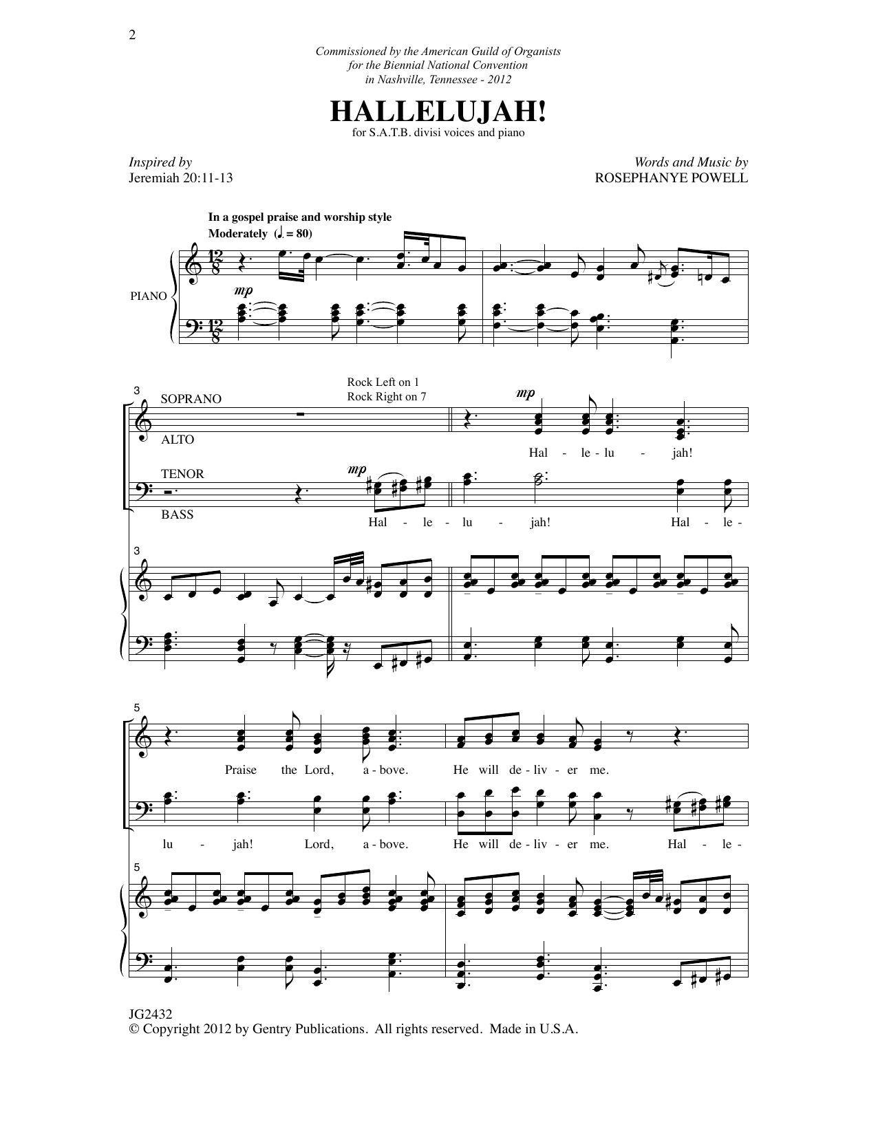 Rosephanye Powell Hallelujah! sheet music notes and chords arranged for SATB Choir