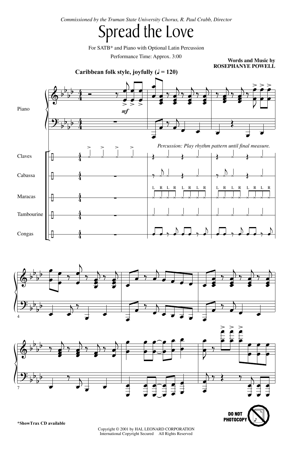 Rosephanye Powell Spread The Love sheet music notes and chords arranged for SATB Choir