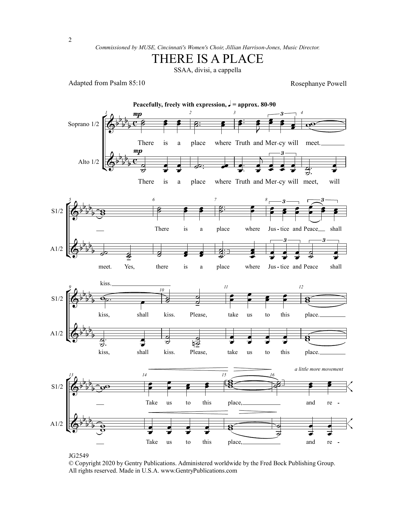 Rosephanye Powell There Is A Place sheet music notes and chords arranged for SSAA Choir