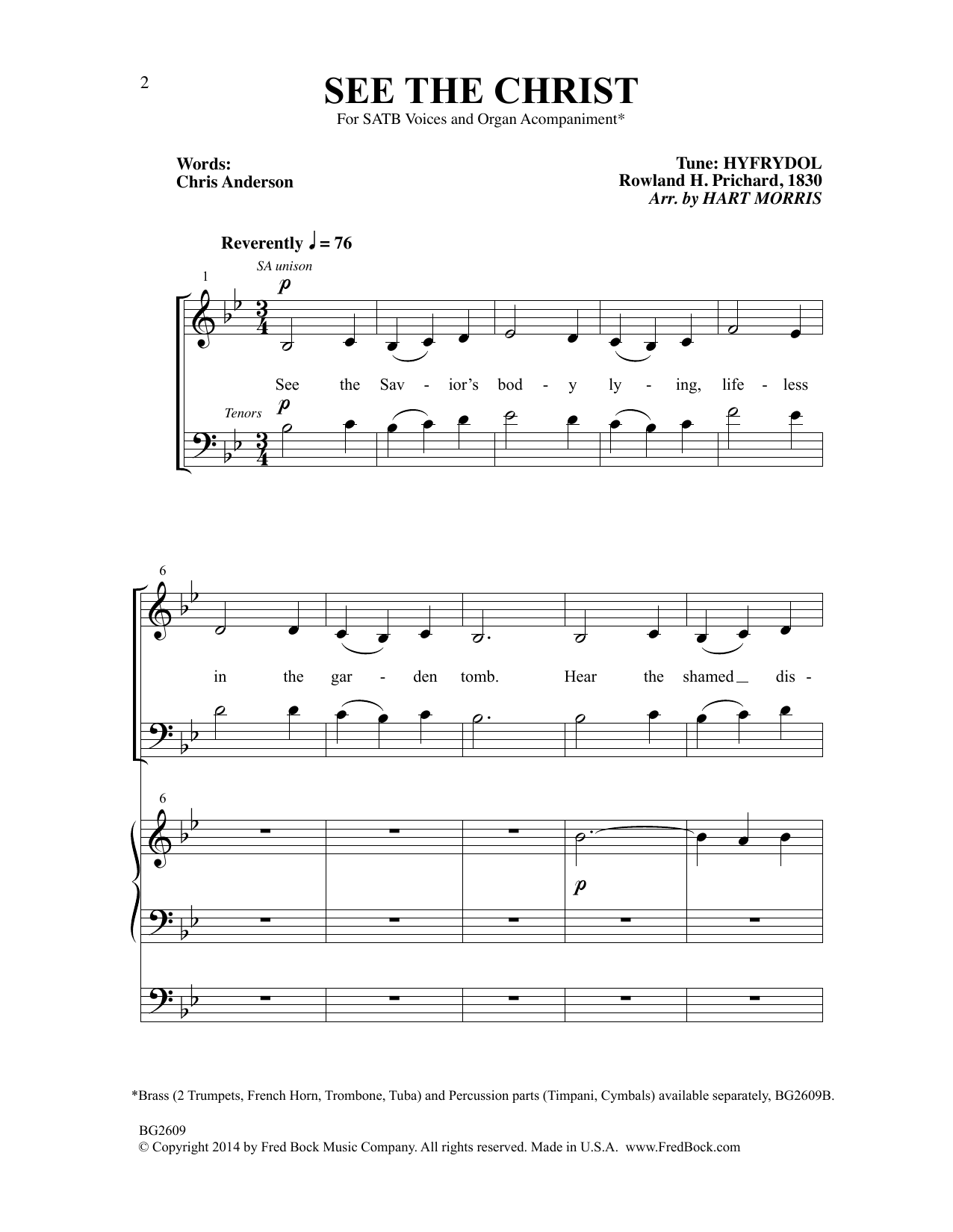 Rowland H. Prichard See The Christ (arr. Hart Morris) sheet music notes and chords arranged for SATB Choir