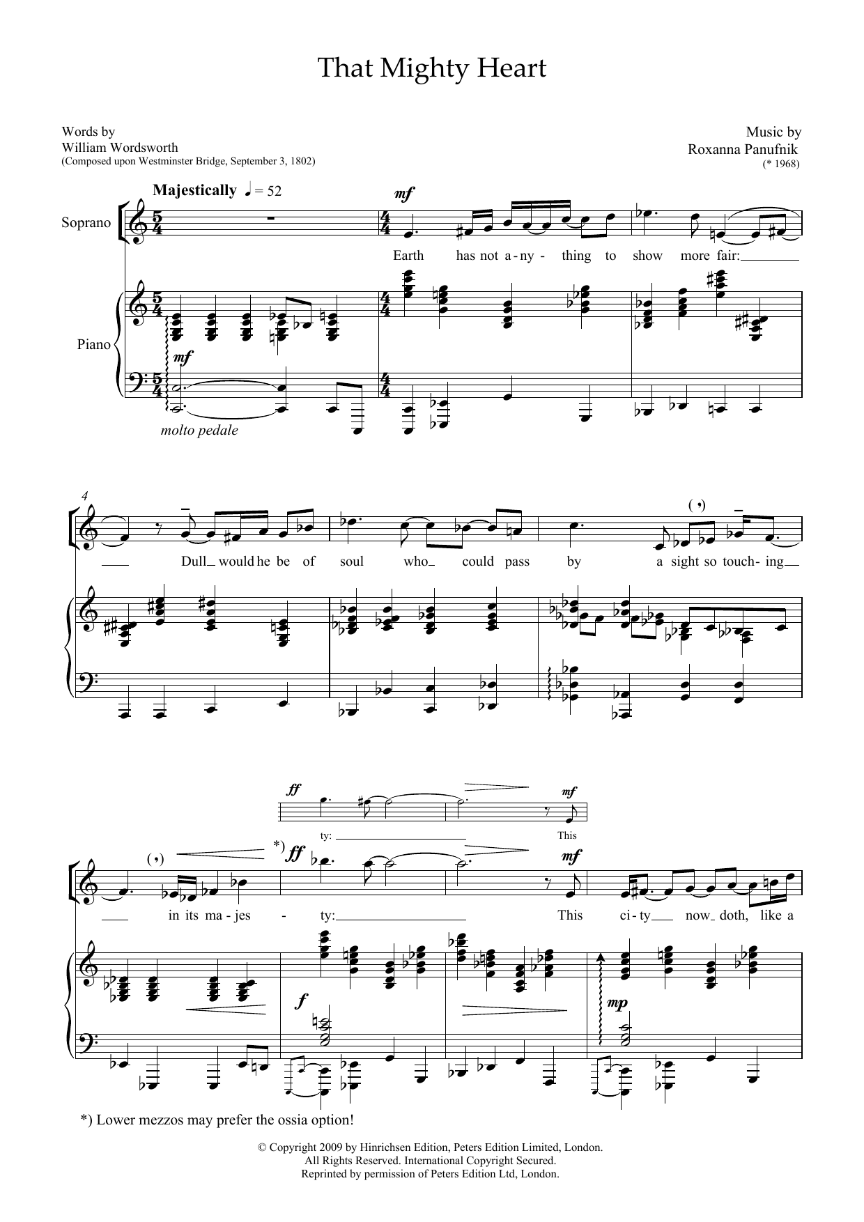 Roxanna Panufnik That Mighty Heart (for soprano and piano) sheet music notes and chords arranged for Piano & Vocal