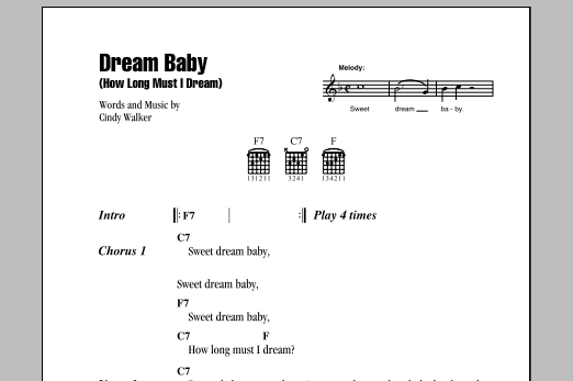 Roy Orbison Dream Baby (How Long Must I Dream) sheet music notes and chords arranged for Easy Piano