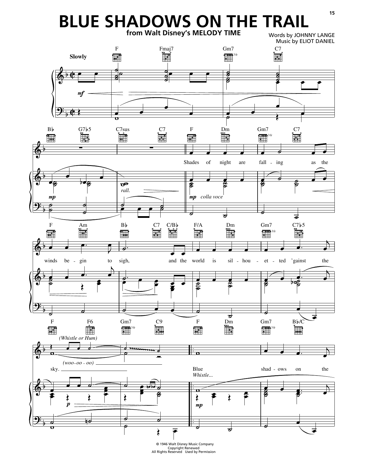 Roy Rogers Blue Shadows On The Trail sheet music notes and chords arranged for Piano, Vocal & Guitar Chords (Right-Hand Melody)