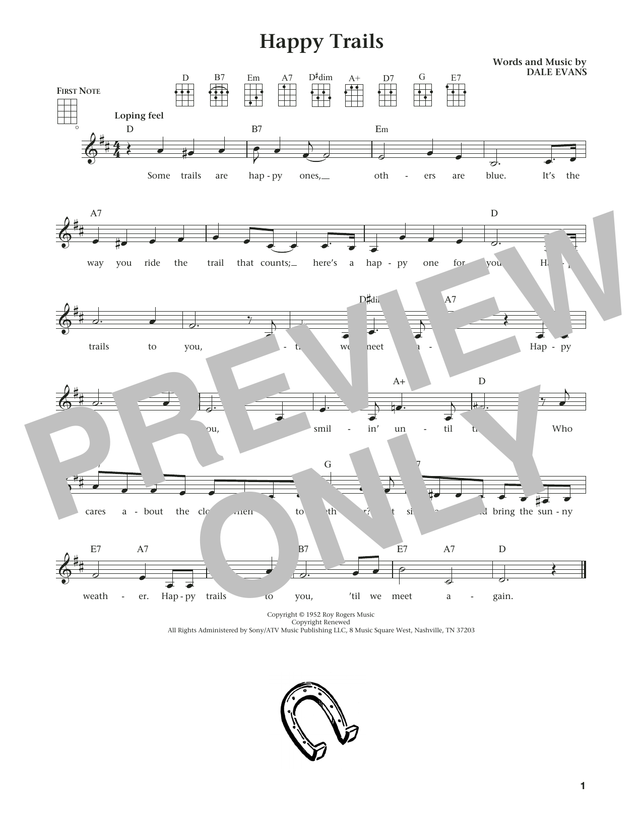 Roy Rogers Happy Trails (from The Daily Ukulele) (arr. Liz and Jim Beloff) sheet music notes and chords arranged for Ukulele
