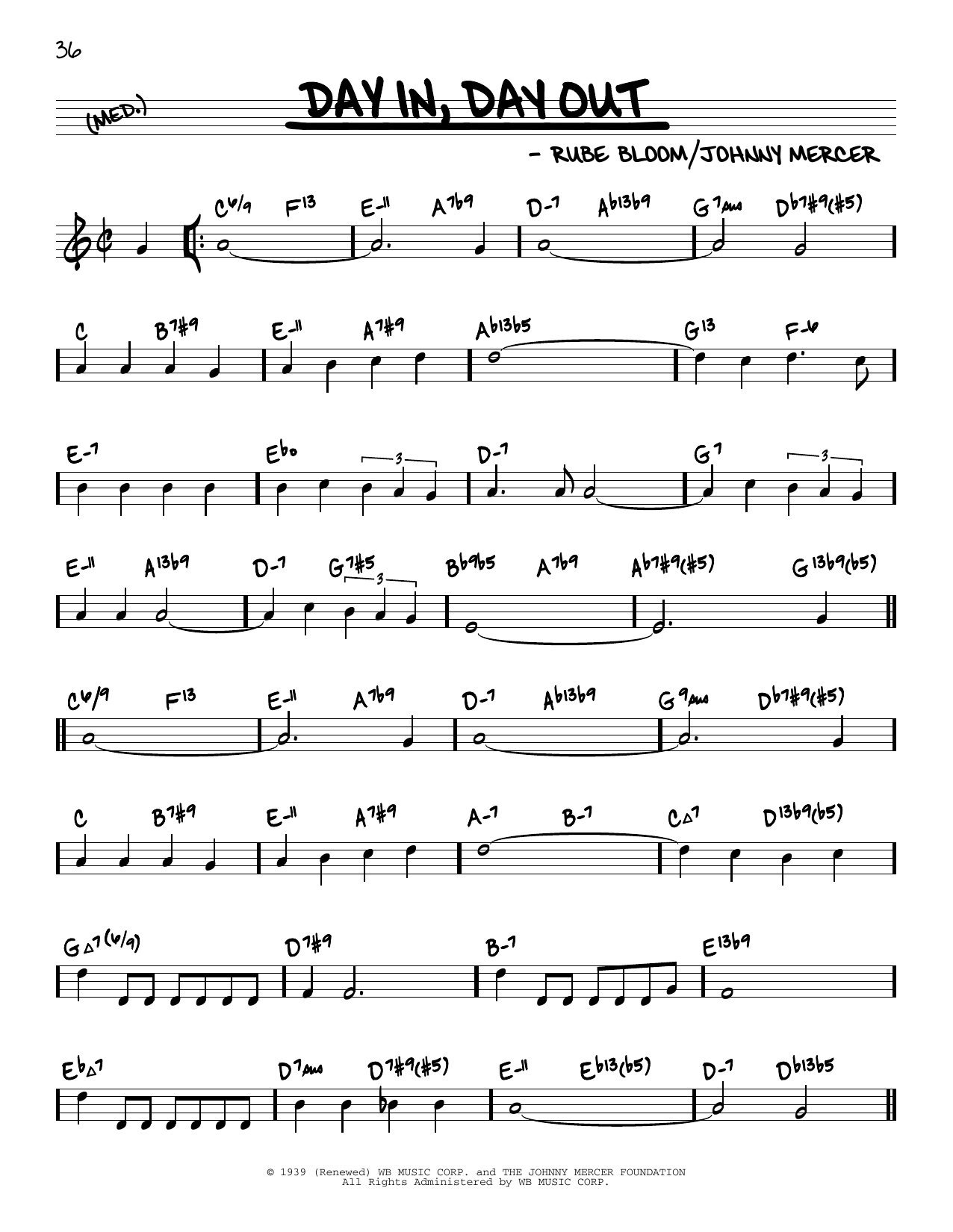 Rube Bloom Day In, Day Out (arr. David Hazeltine) sheet music notes and chords arranged for Real Book – Enhanced Chords
