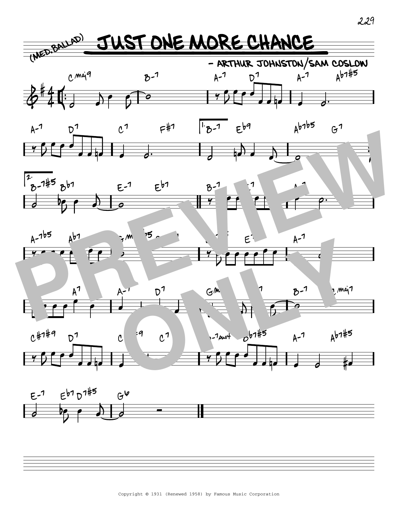 Ruby Braff Just One More Chance [Reharmonized version] (arr. Jack Grassel) sheet music notes and chords arranged for Real Book – Melody & Chords