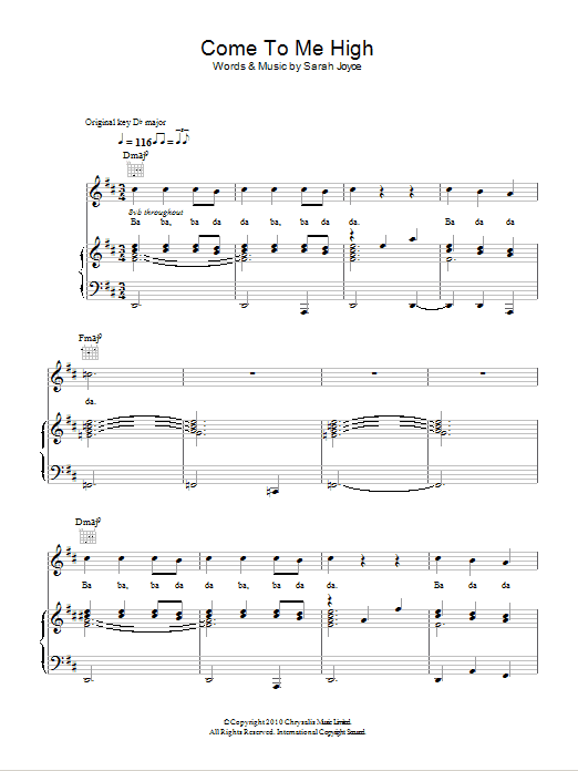 Rumer Come To Me High sheet music notes and chords arranged for Piano, Vocal & Guitar Chords