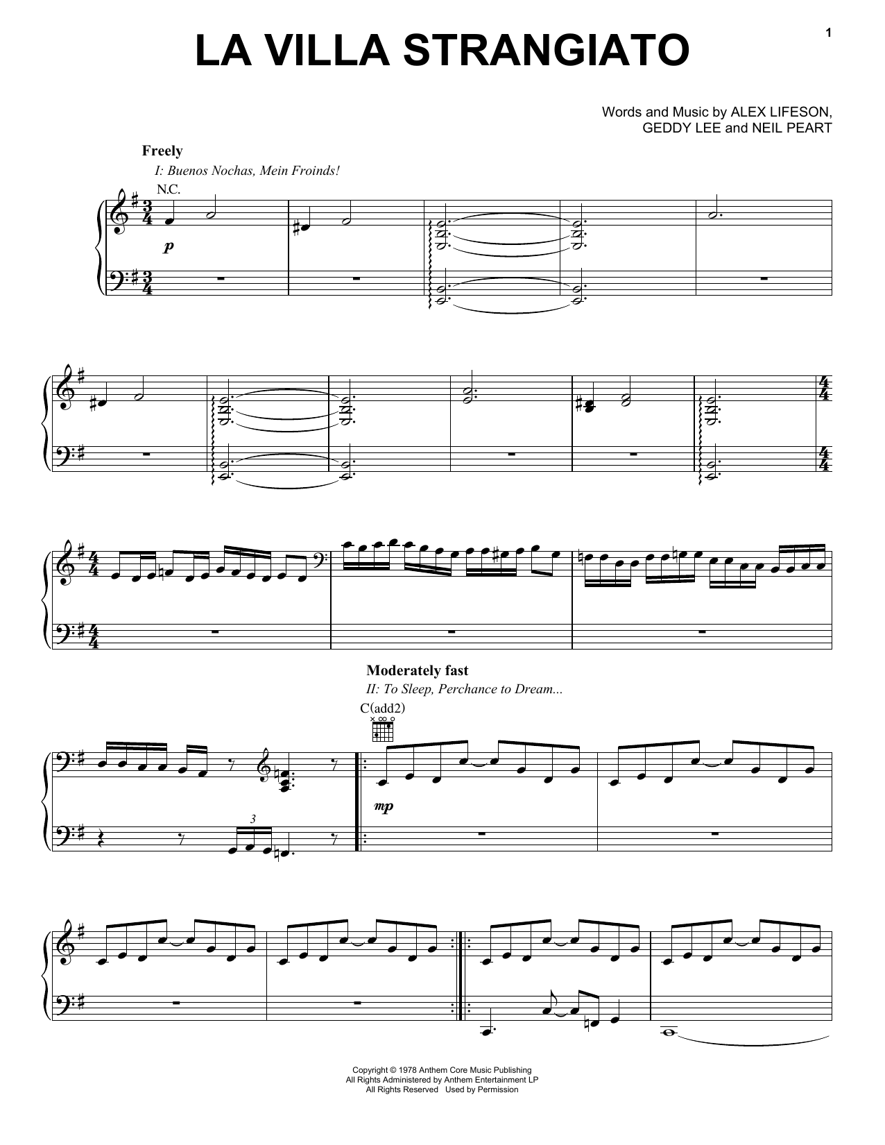 Rush La Villa Strangiato sheet music notes and chords arranged for Transcribed Score