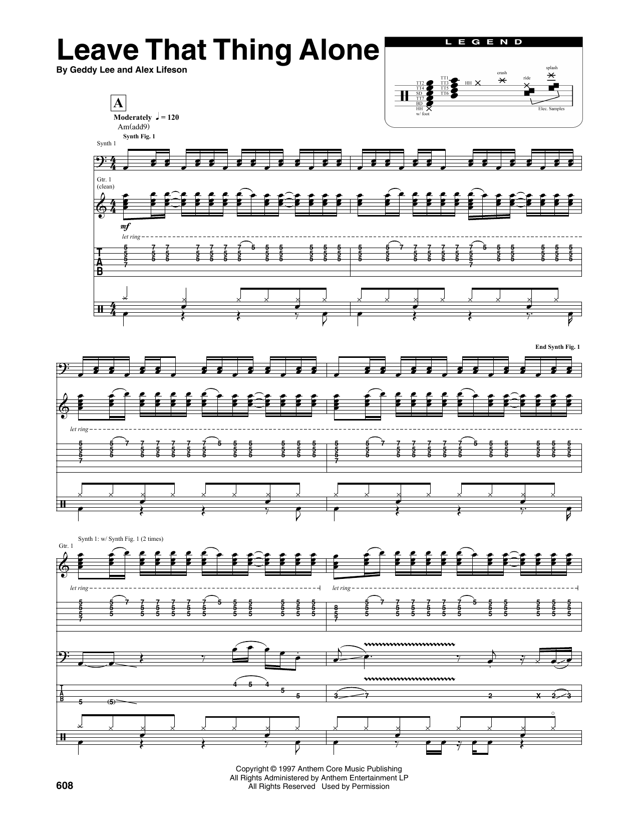 Rush Leave That Thing Alone sheet music notes and chords arranged for Transcribed Score