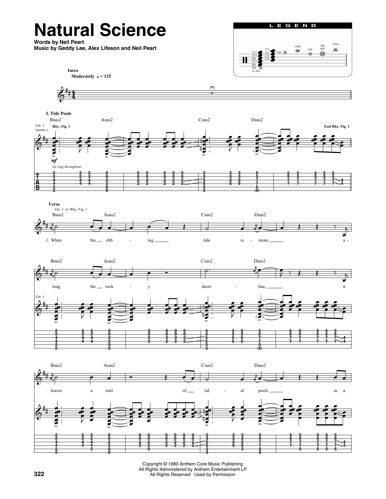 Rush Natural Science sheet music notes and chords arranged for Transcribed Score