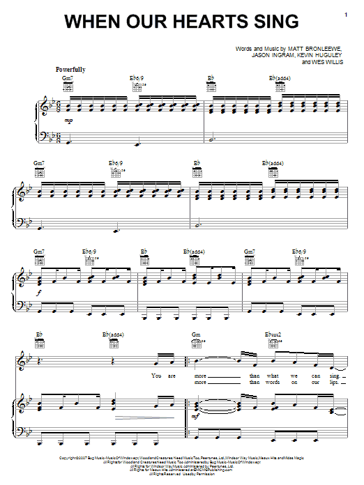 Rush Of Fools When Our Hearts Sing sheet music notes and chords arranged for Piano, Vocal & Guitar Chords (Right-Hand Melody)