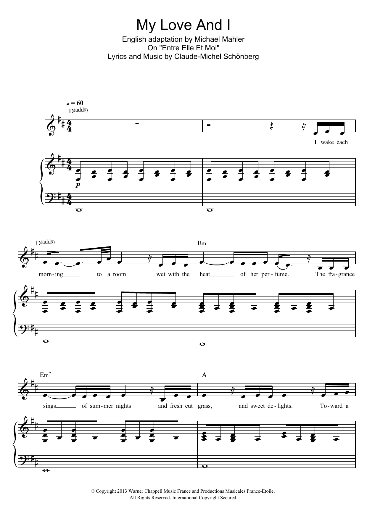 Russell Watson My Love And I sheet music notes and chords arranged for Piano & Vocal