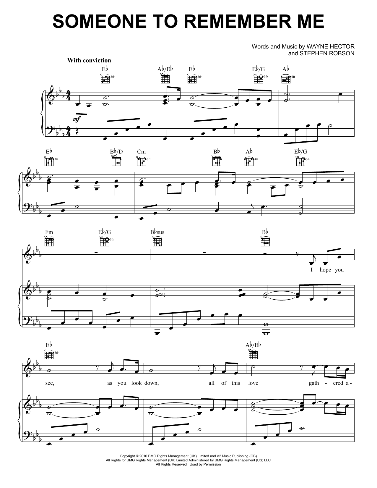 Russell Watson Someone To Remember Me sheet music notes and chords arranged for Piano, Vocal & Guitar Chords (Right-Hand Melody)