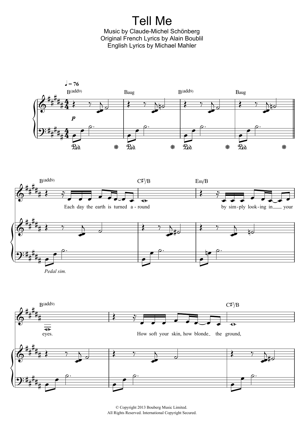 Russell Watson Tell Me sheet music notes and chords arranged for Piano & Vocal