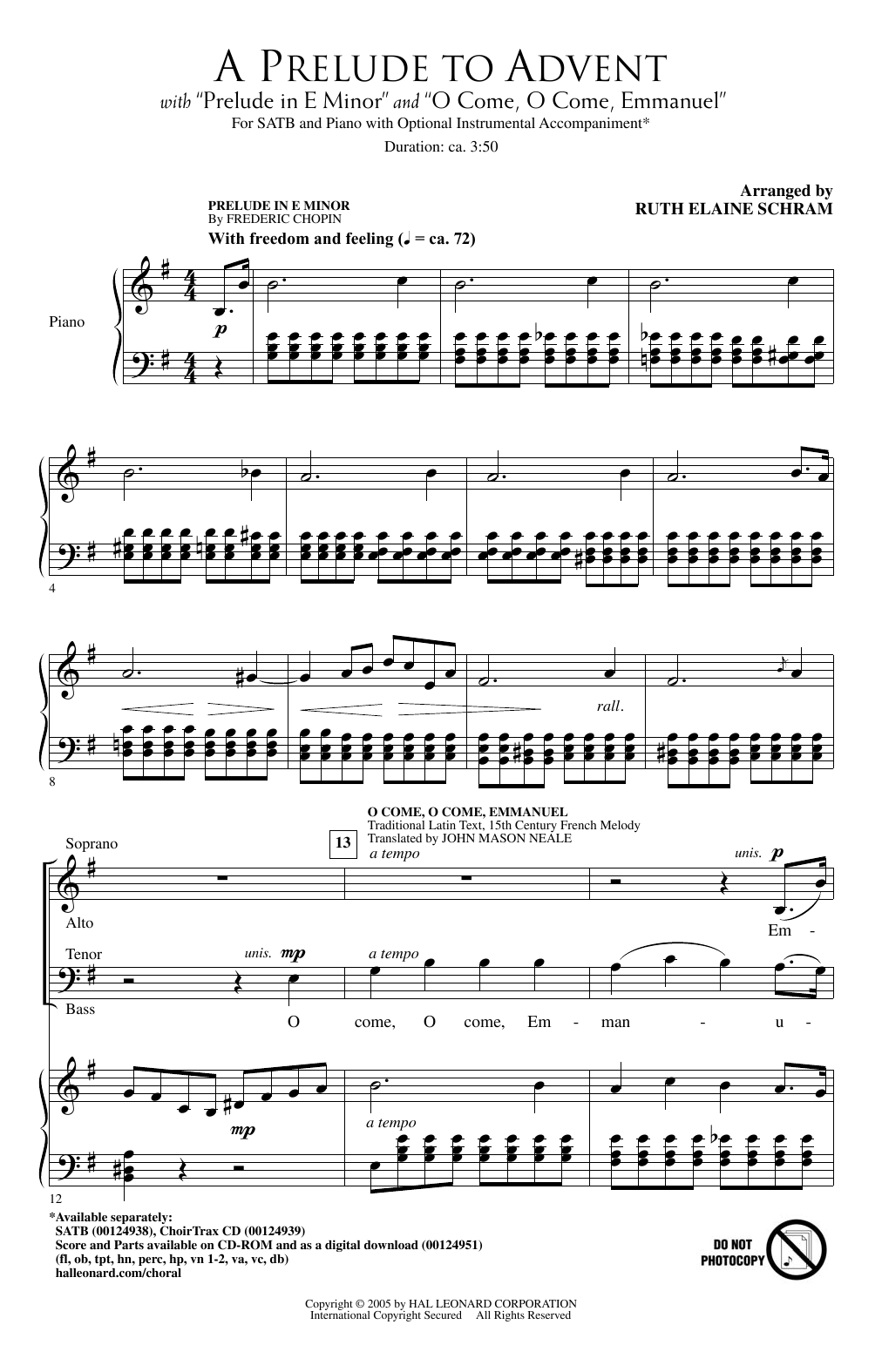 Ruth Elaine Schram A Prelude To Advent sheet music notes and chords arranged for SATB Choir