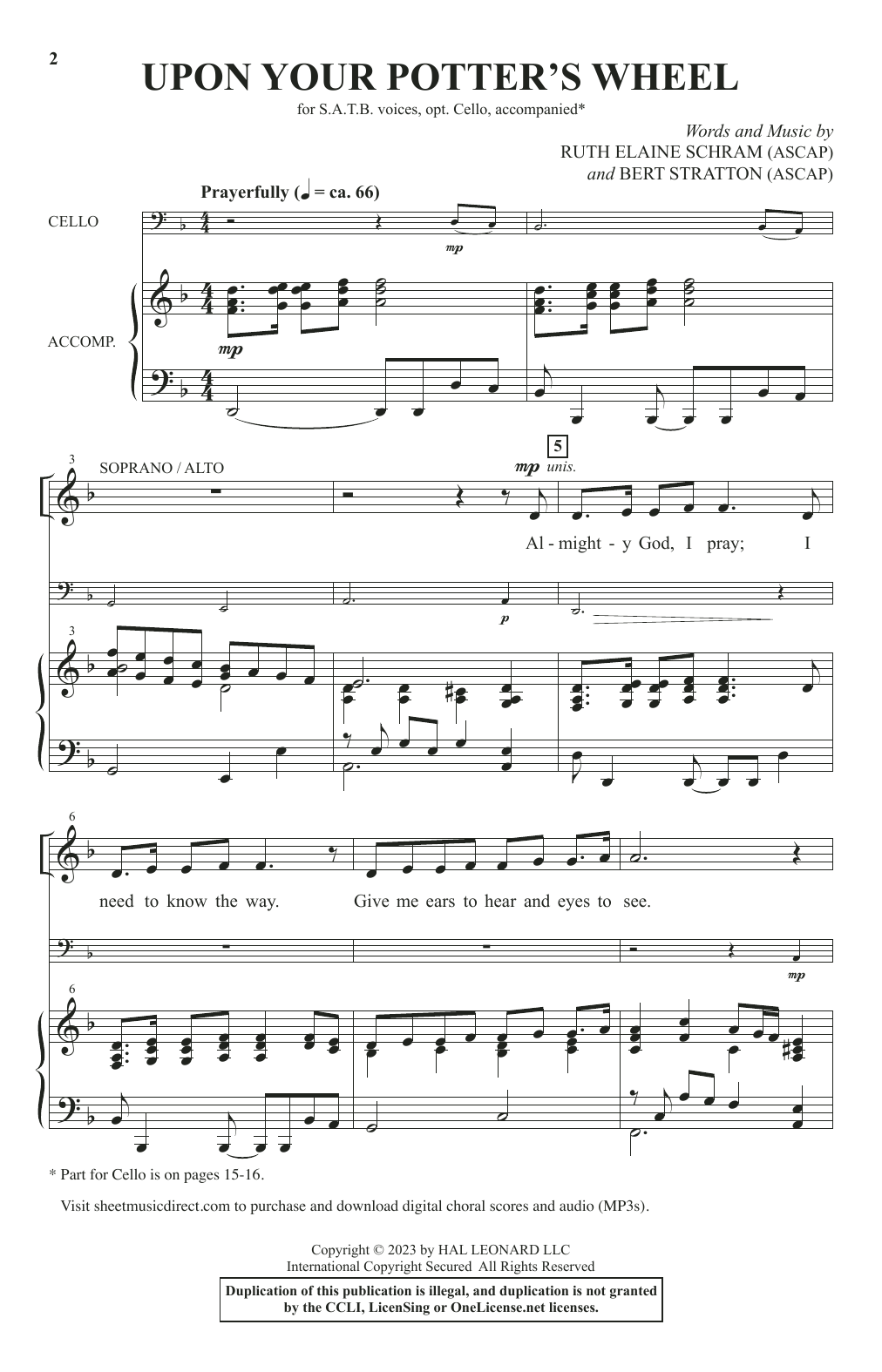 Ruth Elaine Schram and Bert Stratton Upon Your Potter's Wheel sheet music notes and chords arranged for SATB Choir