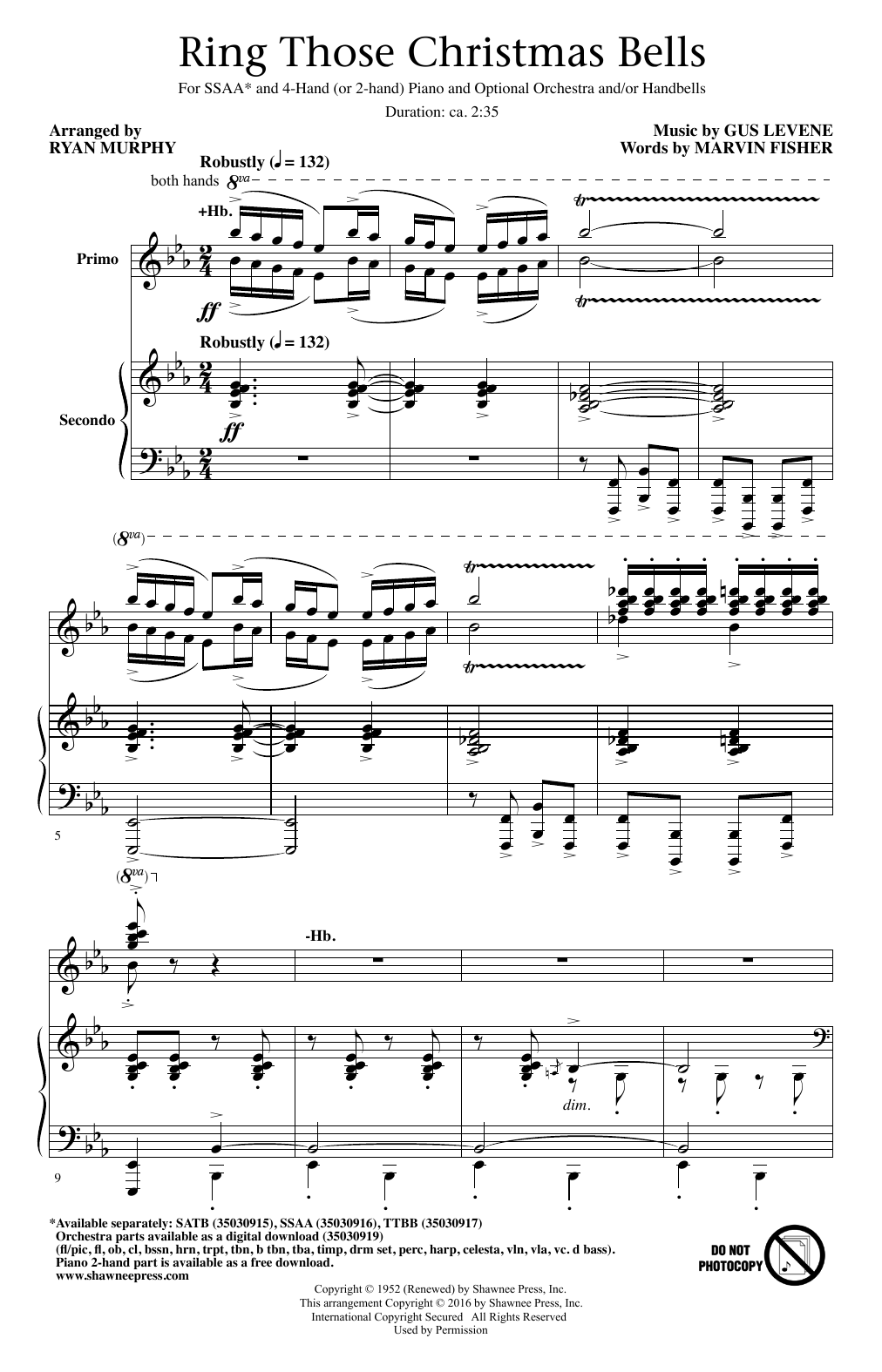 Ryan Murphy Ring Those Christmas Bells sheet music notes and chords arranged for SATB Choir