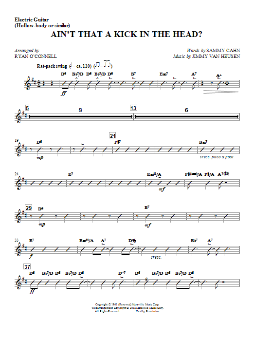 Ryan O'Connell Ain't That A Kick In The Head? - Electric Guitar sheet music notes and chords arranged for Choir Instrumental Pak