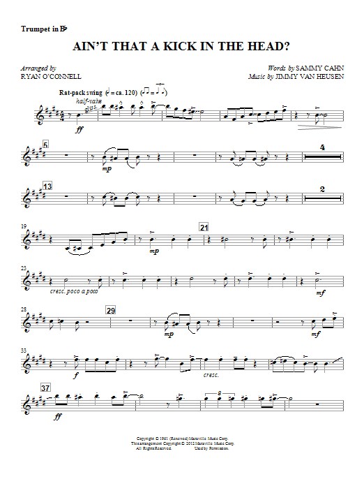Ryan O'Connell Ain't That A Kick In The Head? - Trumpet 1 sheet music notes and chords arranged for Choir Instrumental Pak