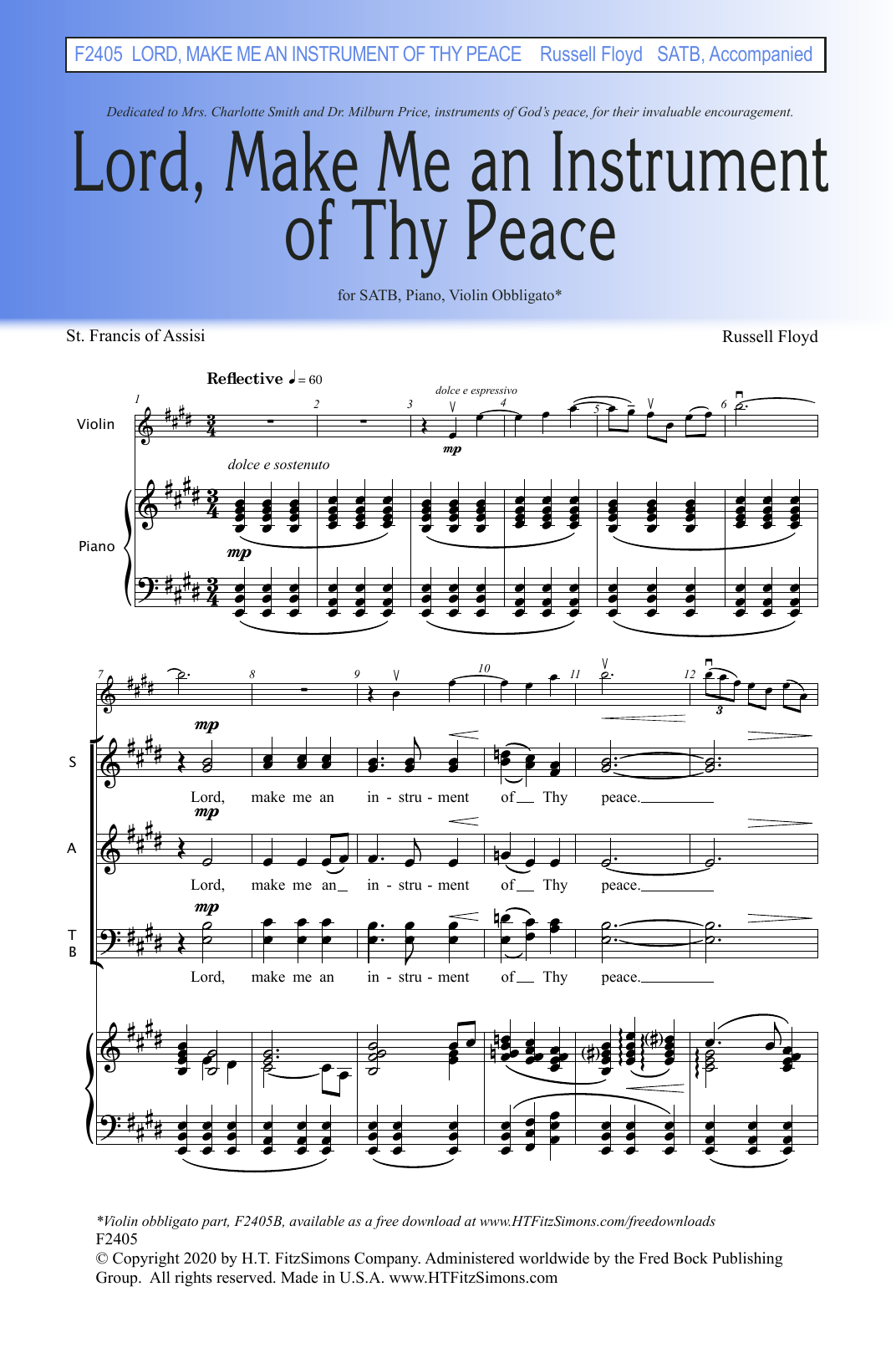 S. Russell Floyd, III Lord, Make Me An Instrument Of Thy Peace sheet music notes and chords arranged for SATB Choir