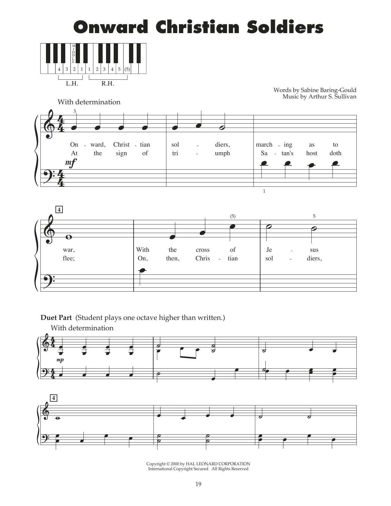 Sabine Baring-Gould Onward, Christian Soldiers (arr. Carol Klose) sheet music notes and chords arranged for 5-Finger Piano