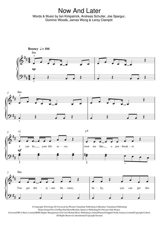 Sage the Gemini Now And Later sheet music notes and chords arranged for Beginner Piano